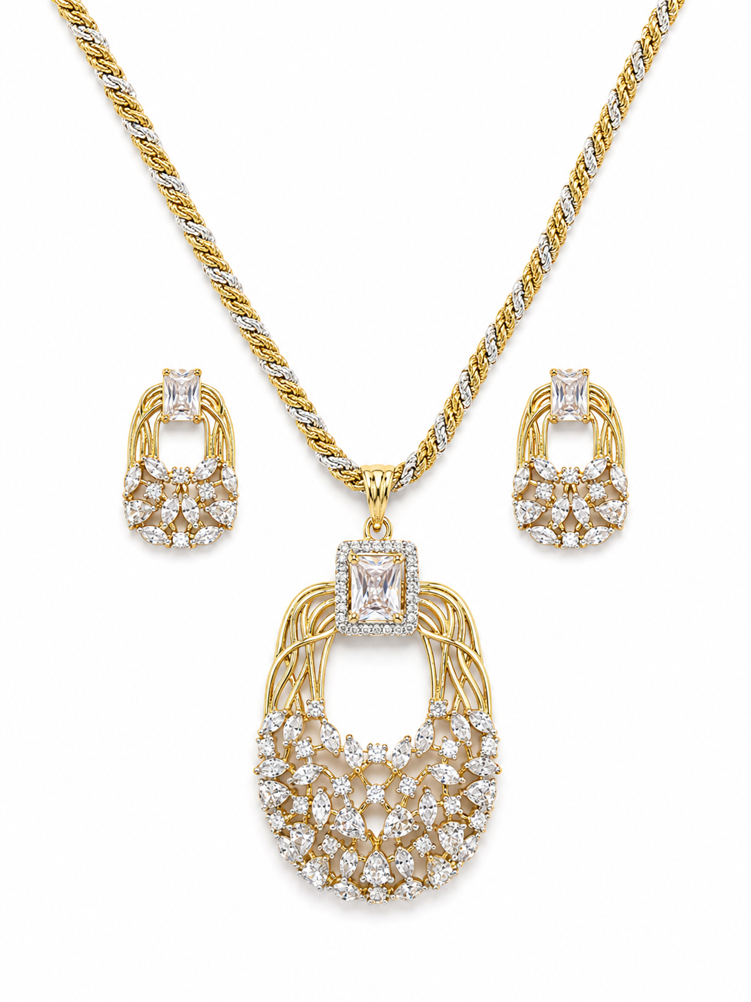 American Diamond Arbor Pendant Set