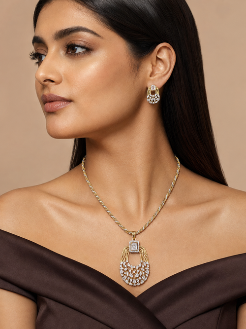 American Diamond Arbor Pendant Set
