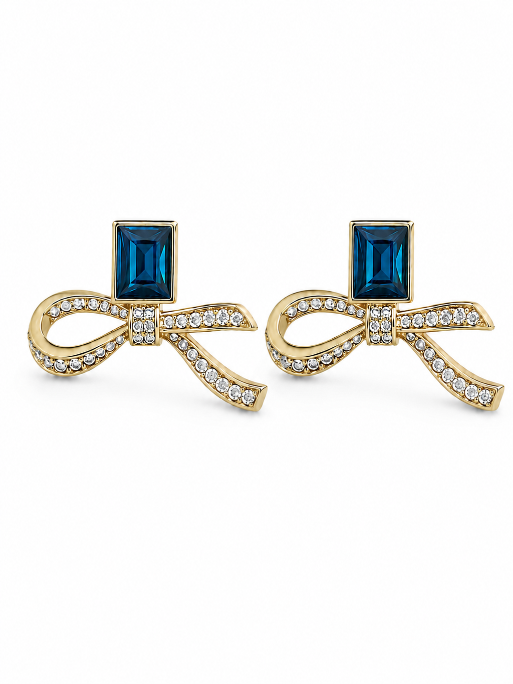 Austrian Crystal Ribbon Stud Earrings