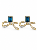 Austrian Crystal Ribbon Stud Earrings