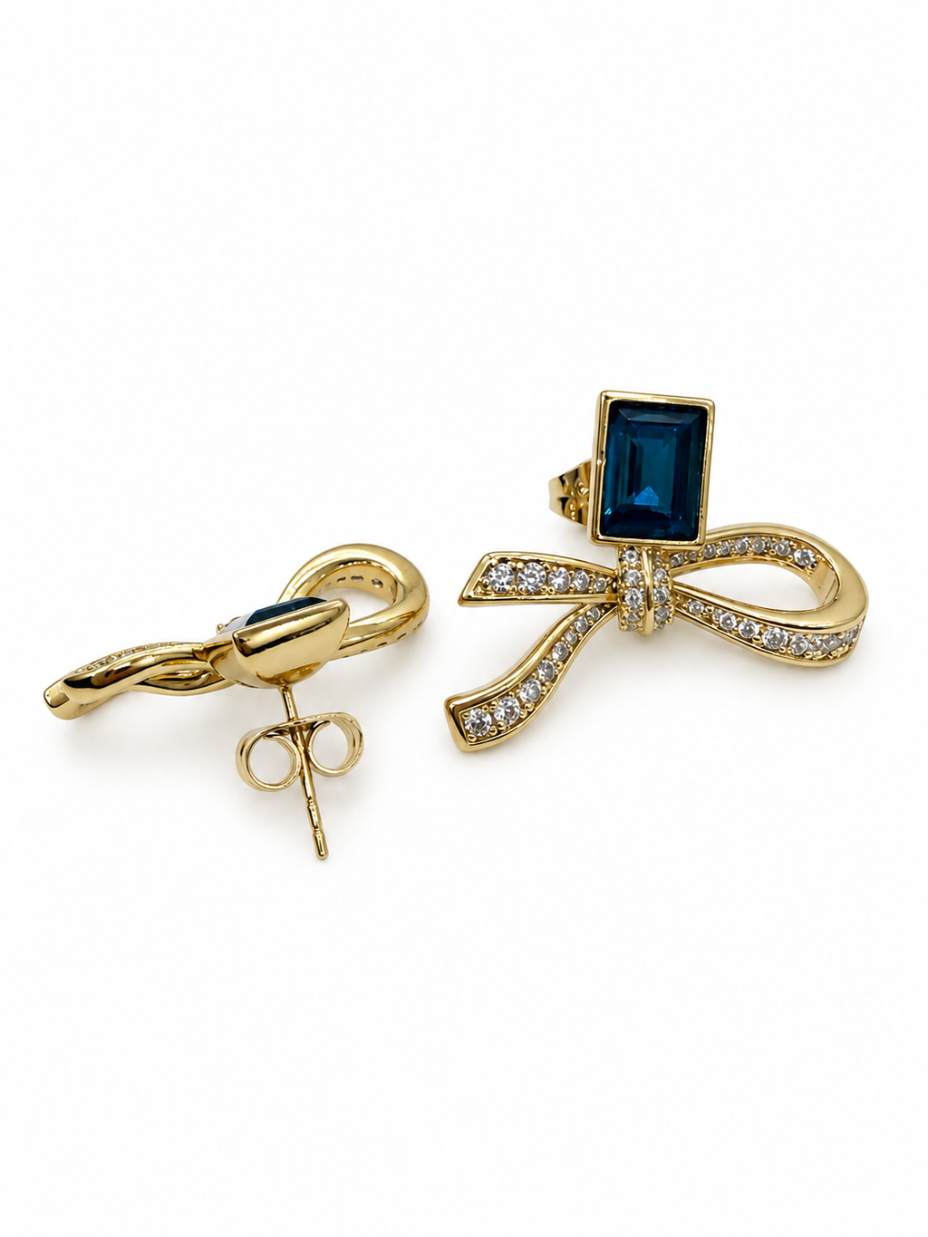 Austrian Crystal Ribbon Stud Earrings