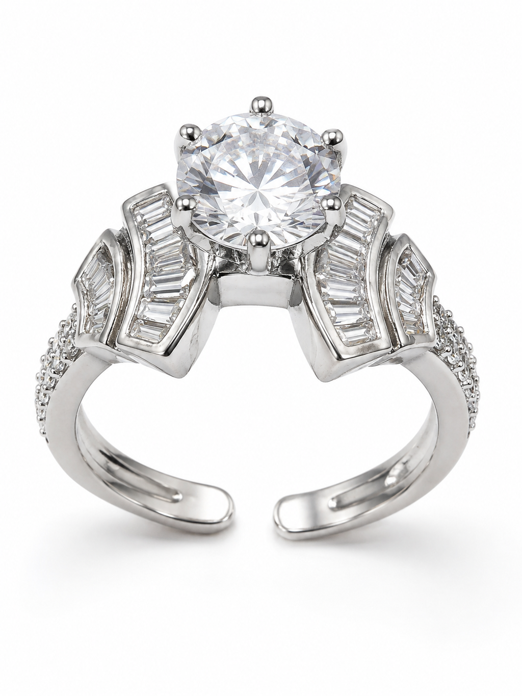 Baguette Wing Statement Ring