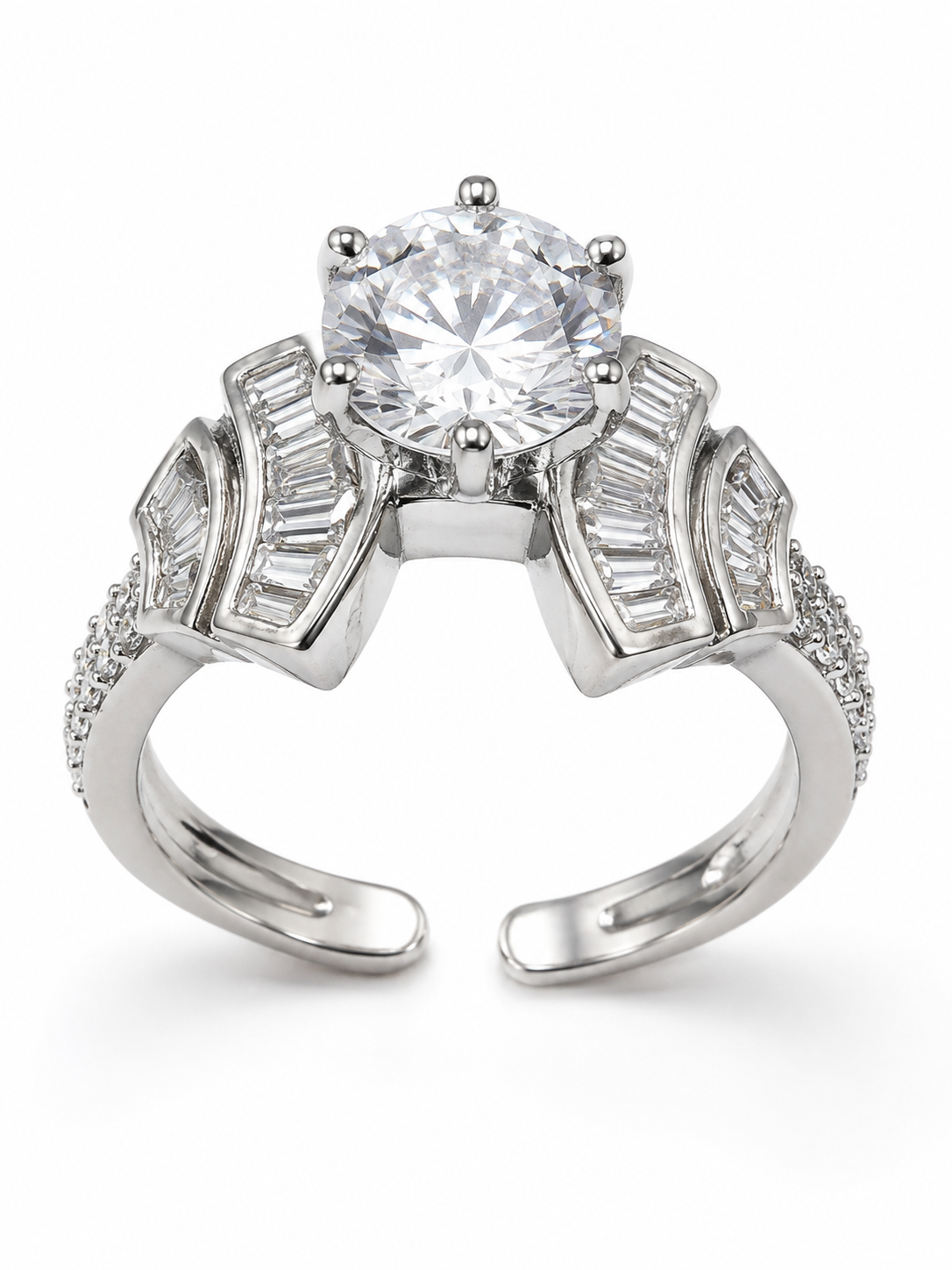 Baguette Wing Statement Ring