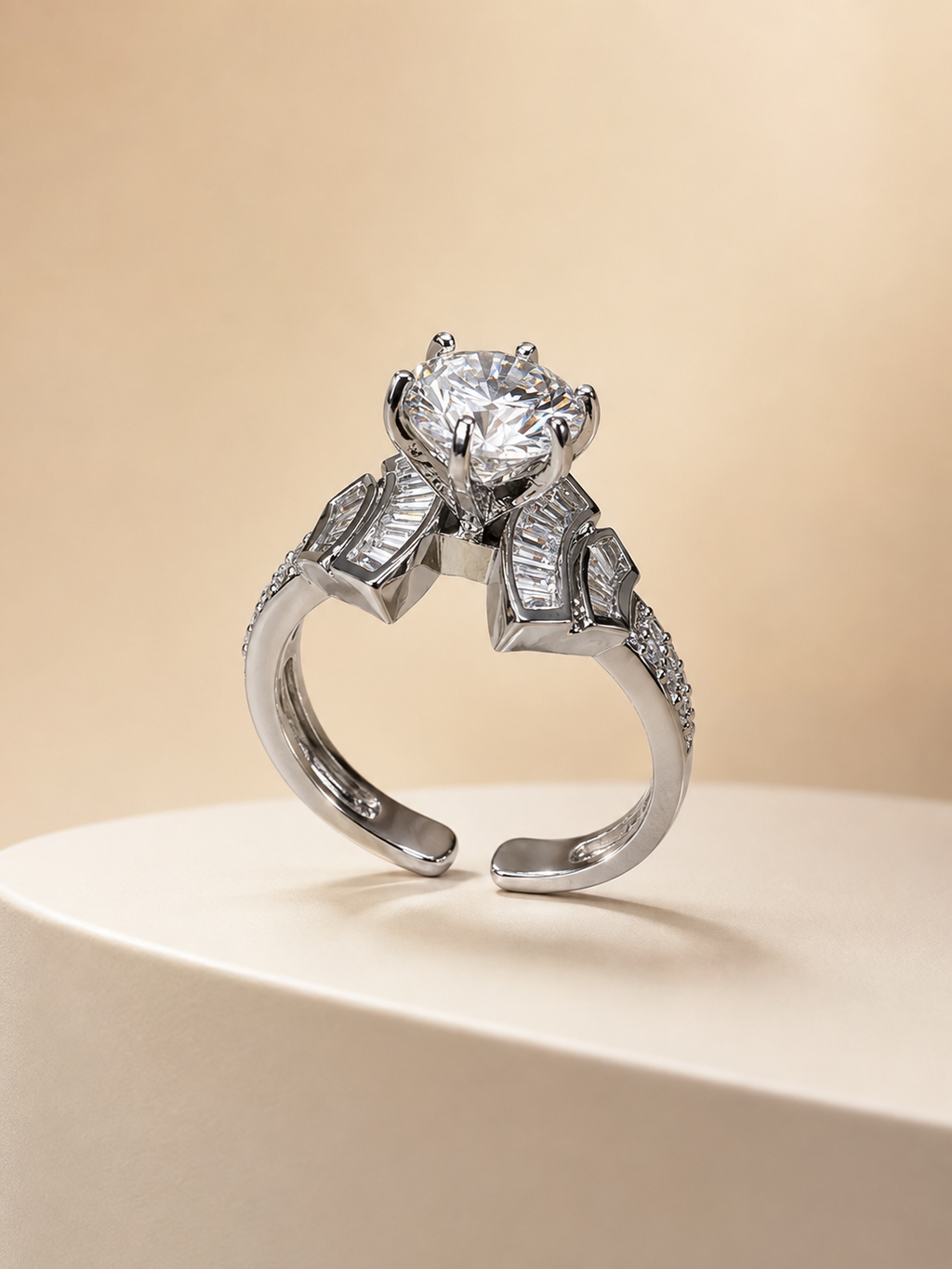 Baguette Wing Statement Ring