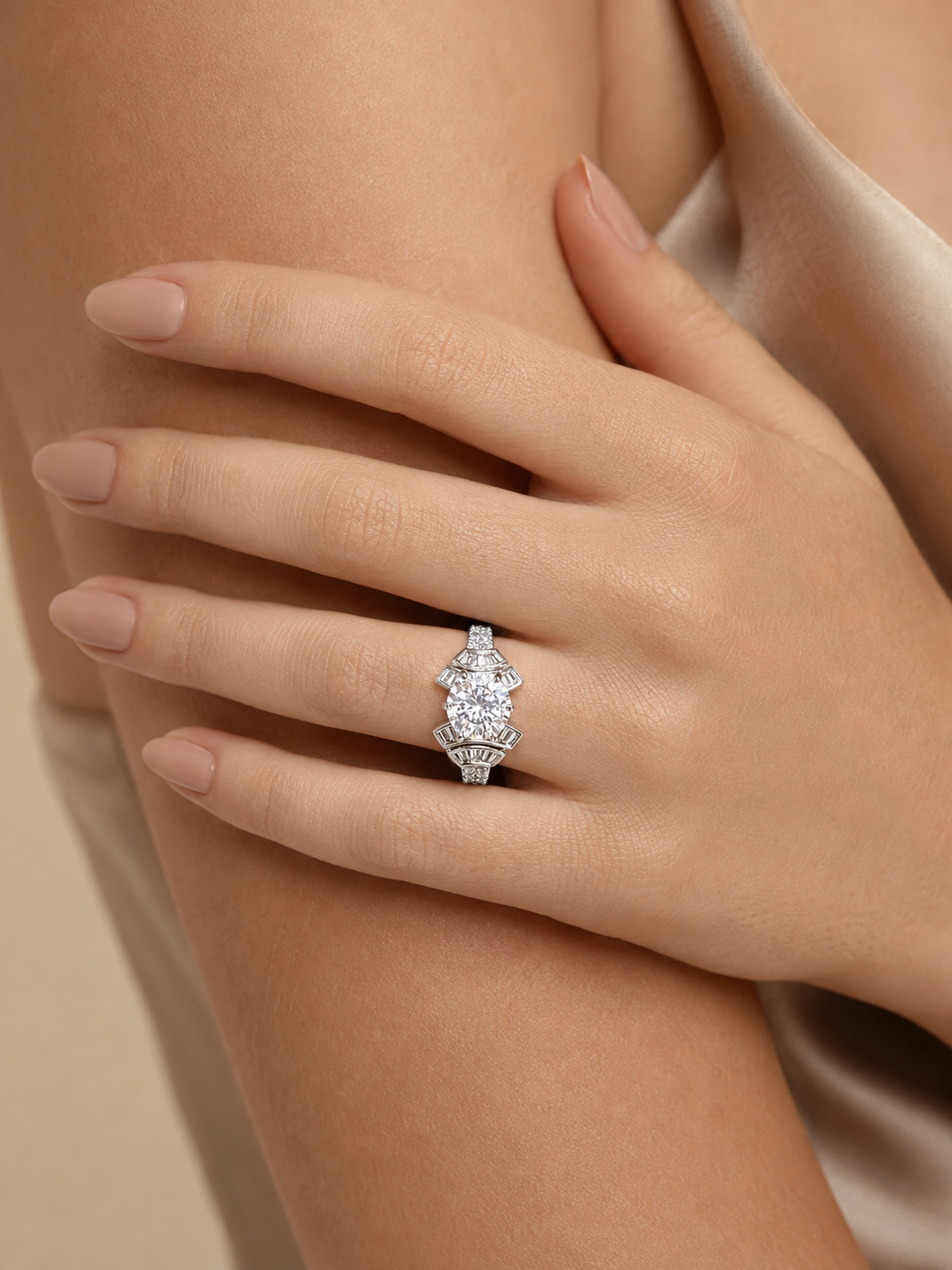 Baguette Wing Statement Ring