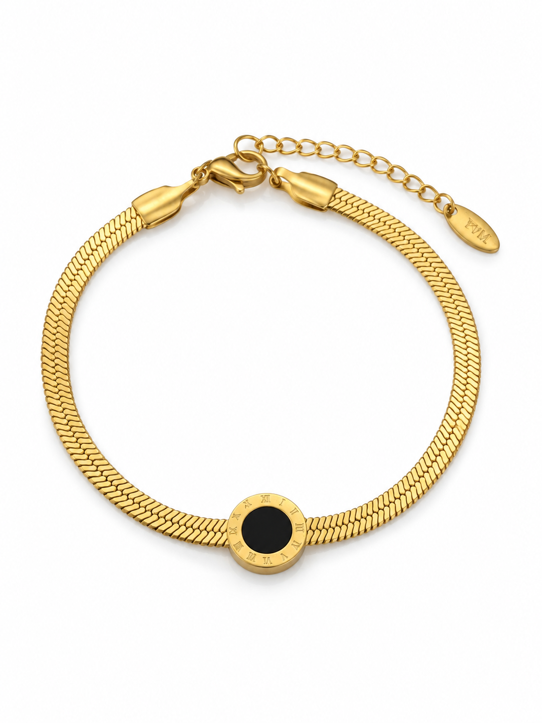 Black Roman Medallion Chain Bracelet