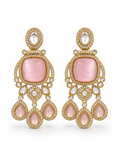 Blush Pink Naqsh Kundan Polki Danglers