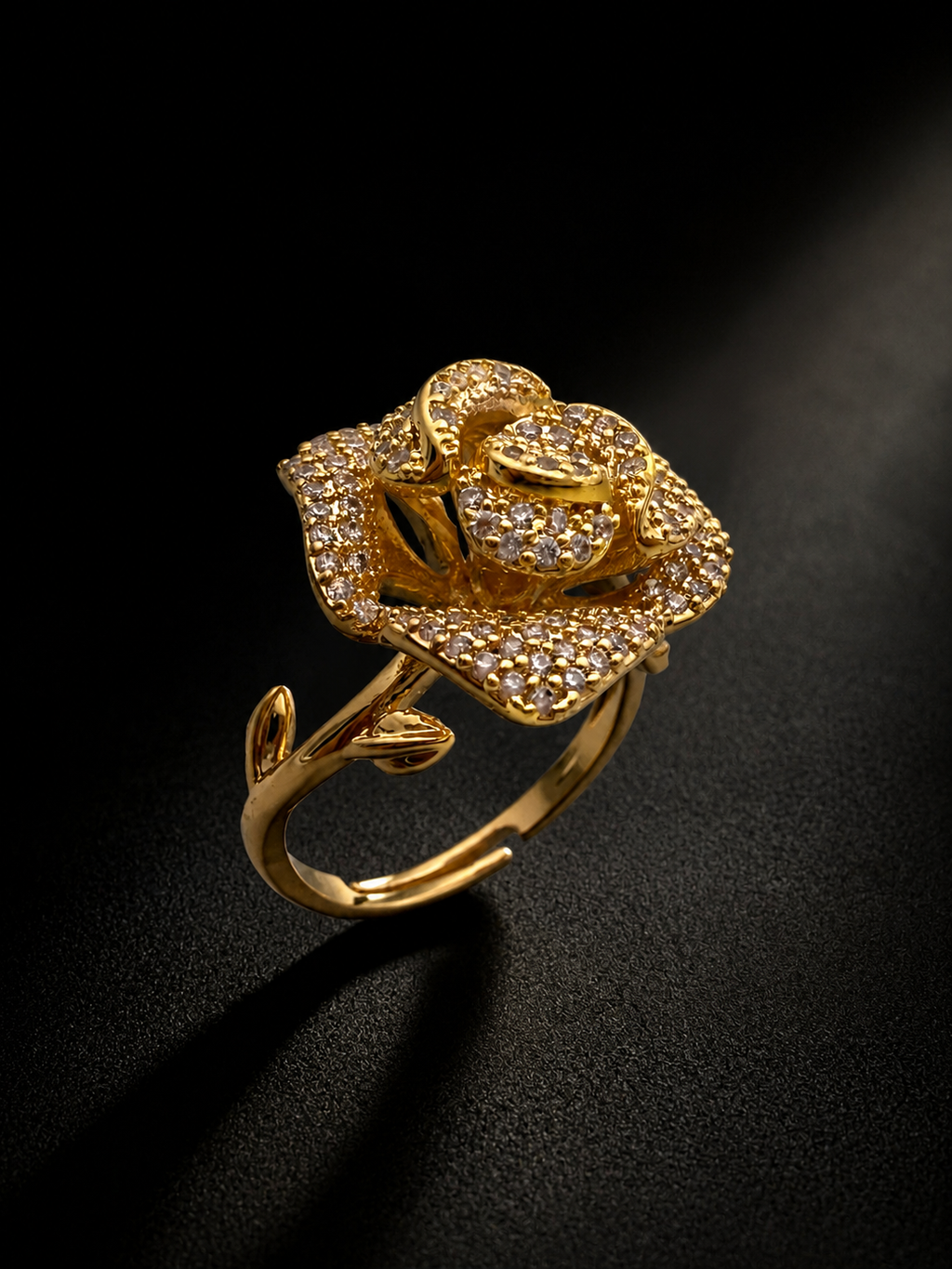 Celestine Layered Statement Rose Ring