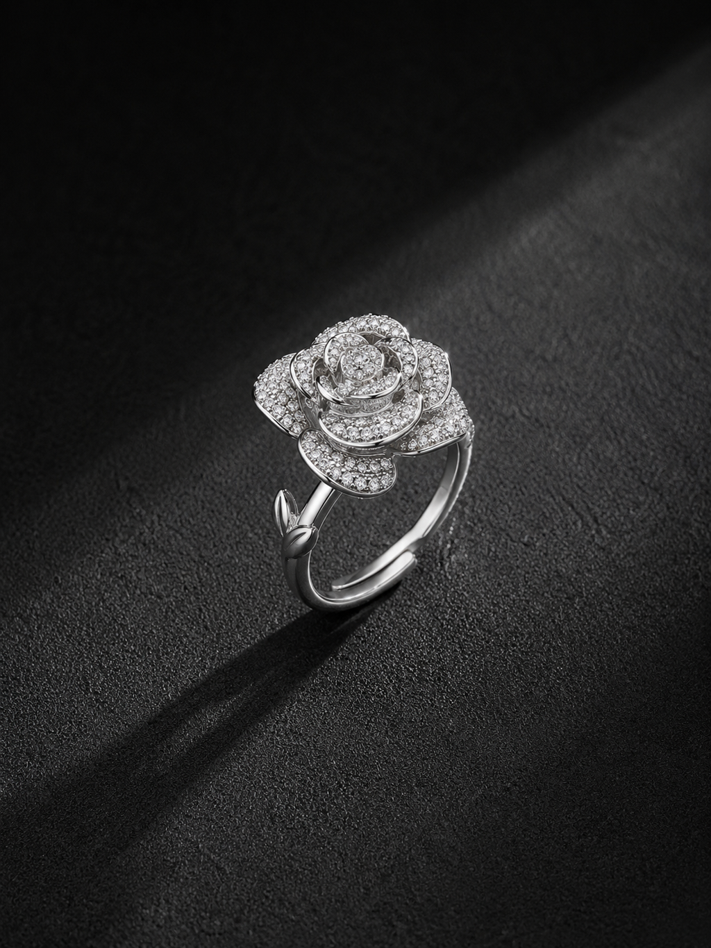 Celestine Layered Statement Rose Ring