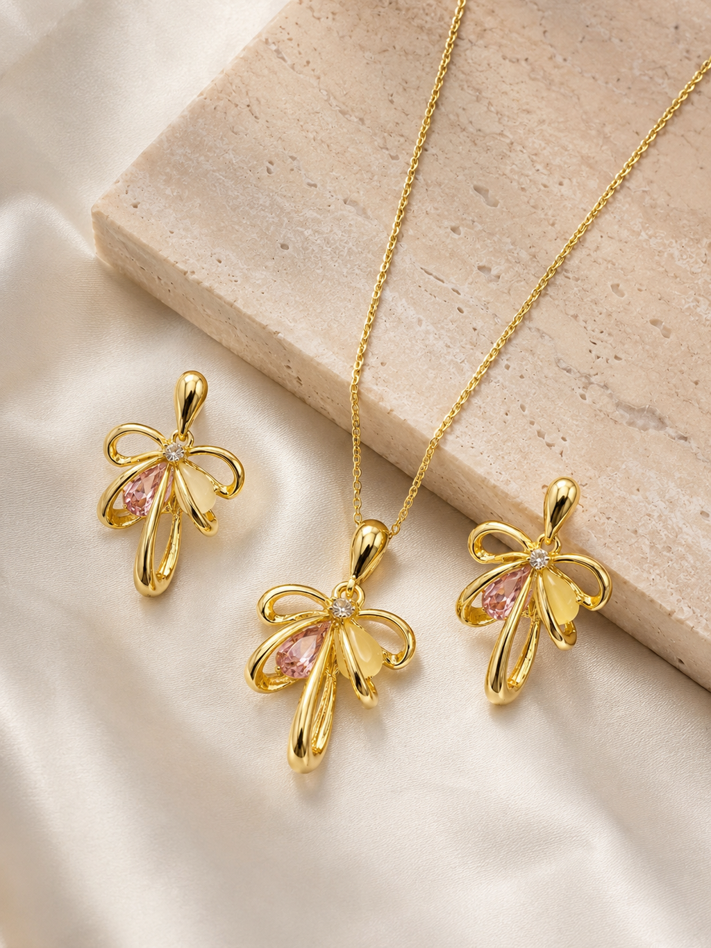 Crystal Ballerina Pendant Set
