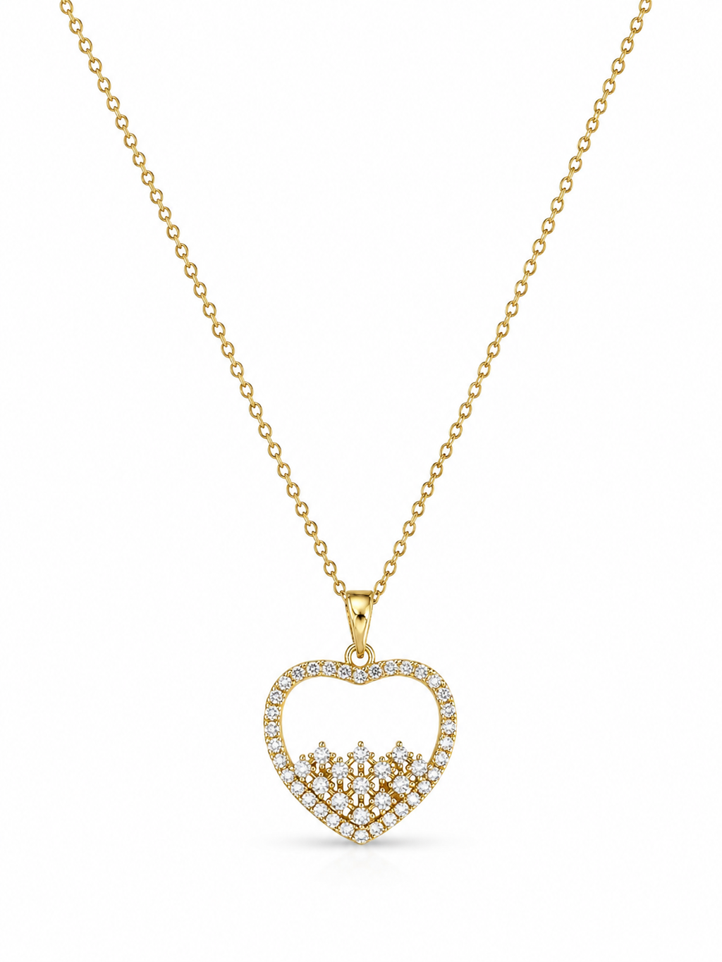 Crystal Cascade Heart Necklace