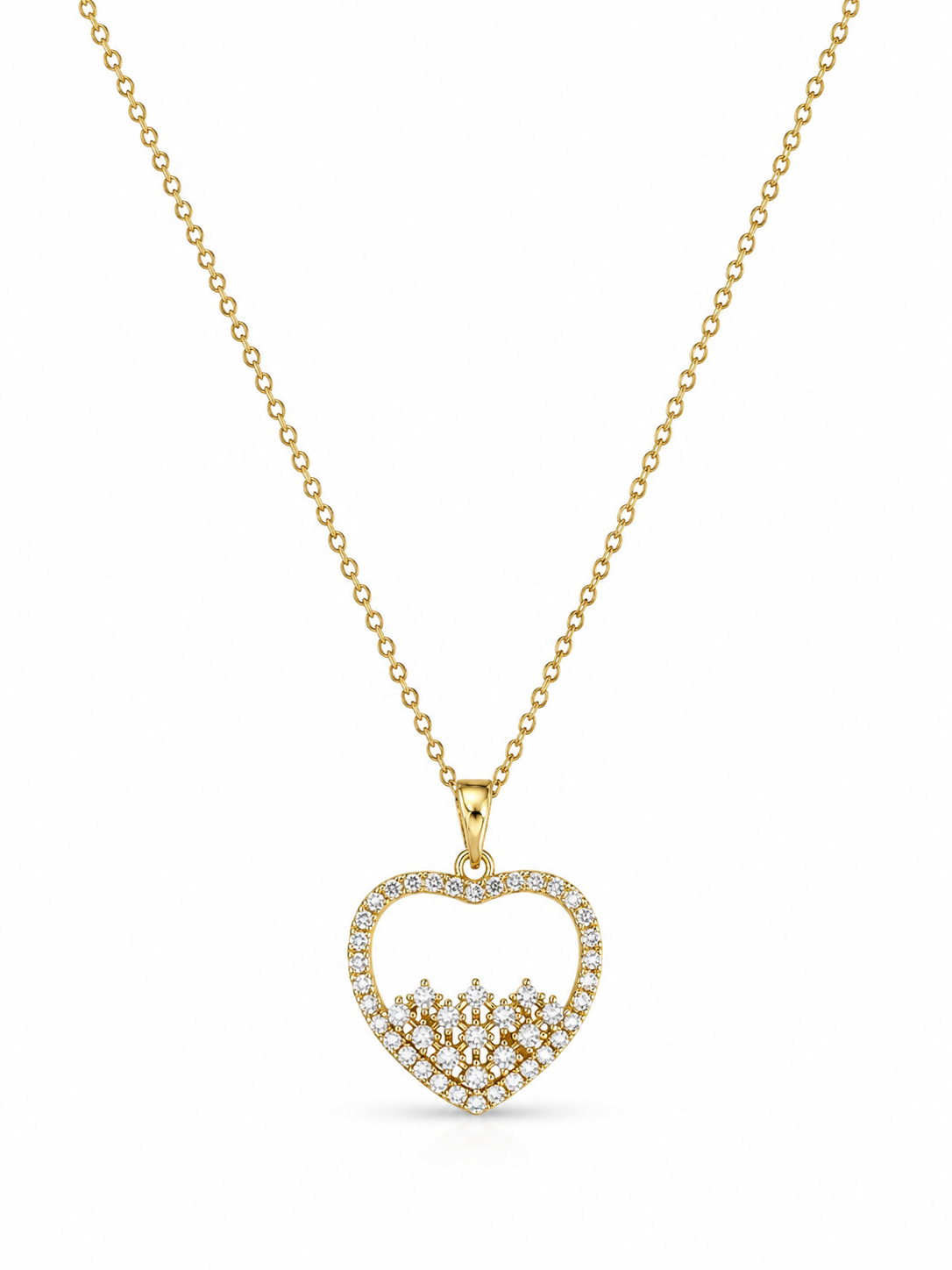 Crystal Cascade Heart Necklace