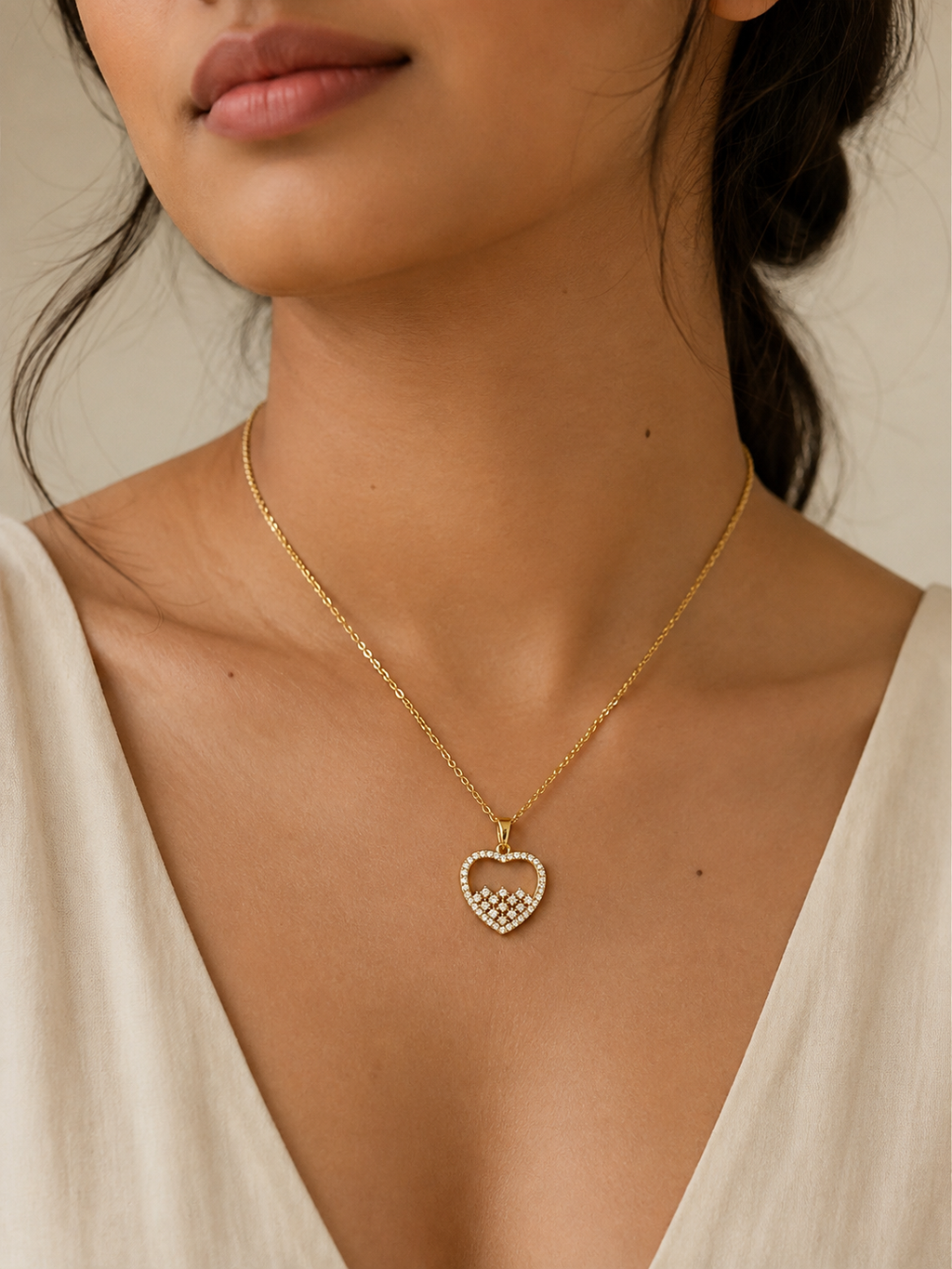 Crystal Cascade Heart Necklace