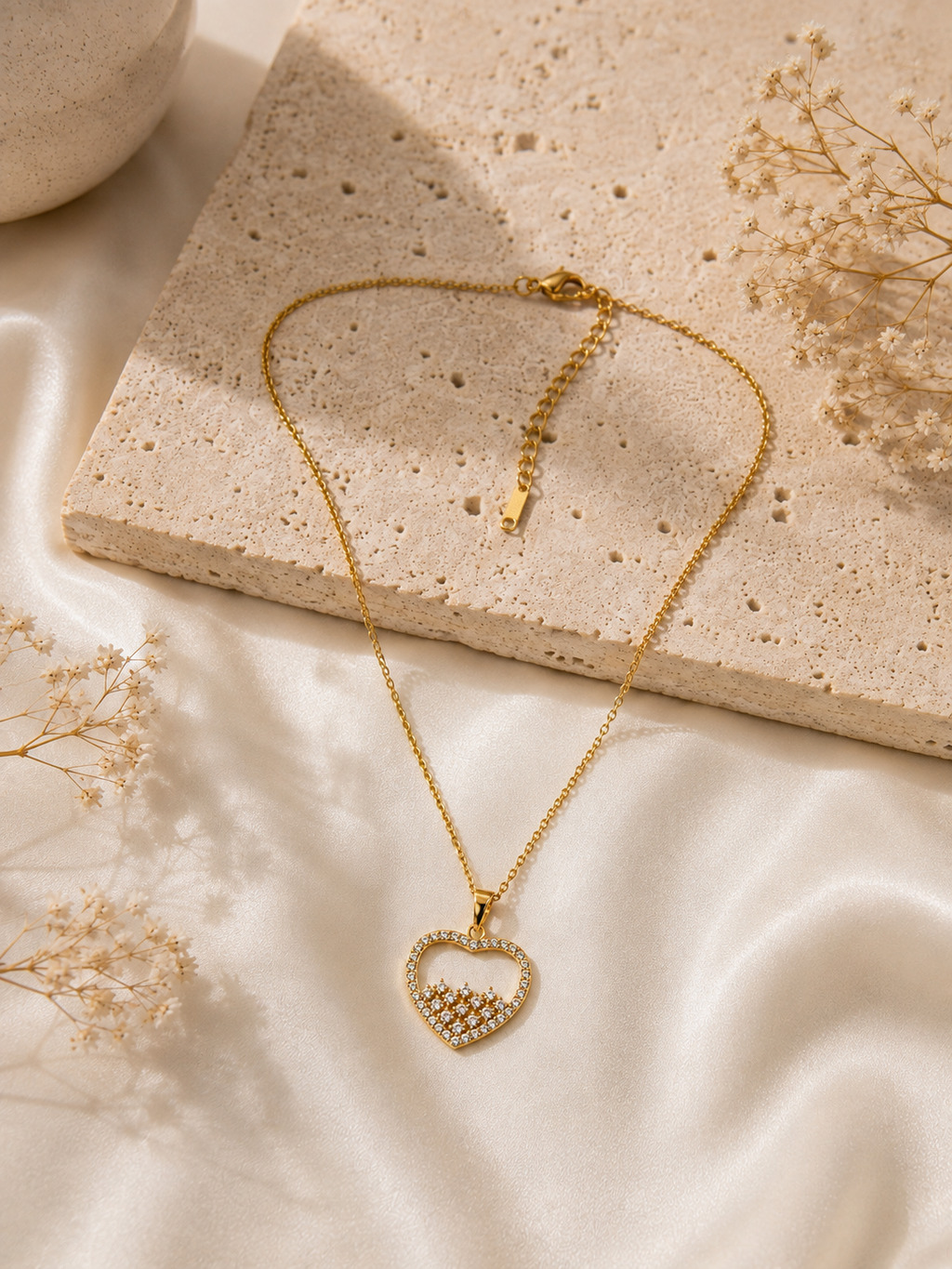 Crystal Cascade Heart Necklace