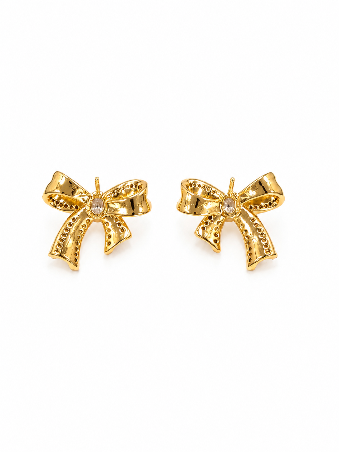 Crystal Ribbon Stud Earrings