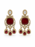 Deep Ruby Kundan Polki Danglers