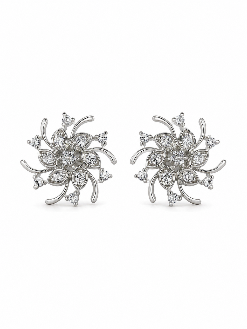 Diamond Fleur Swirl Studs