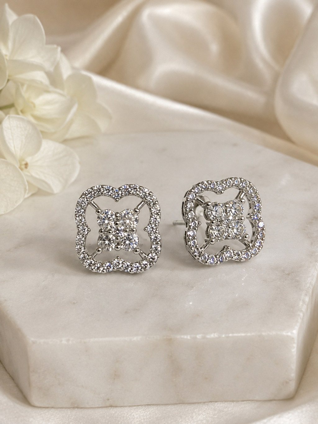 Diamond Rosette Frame Studs