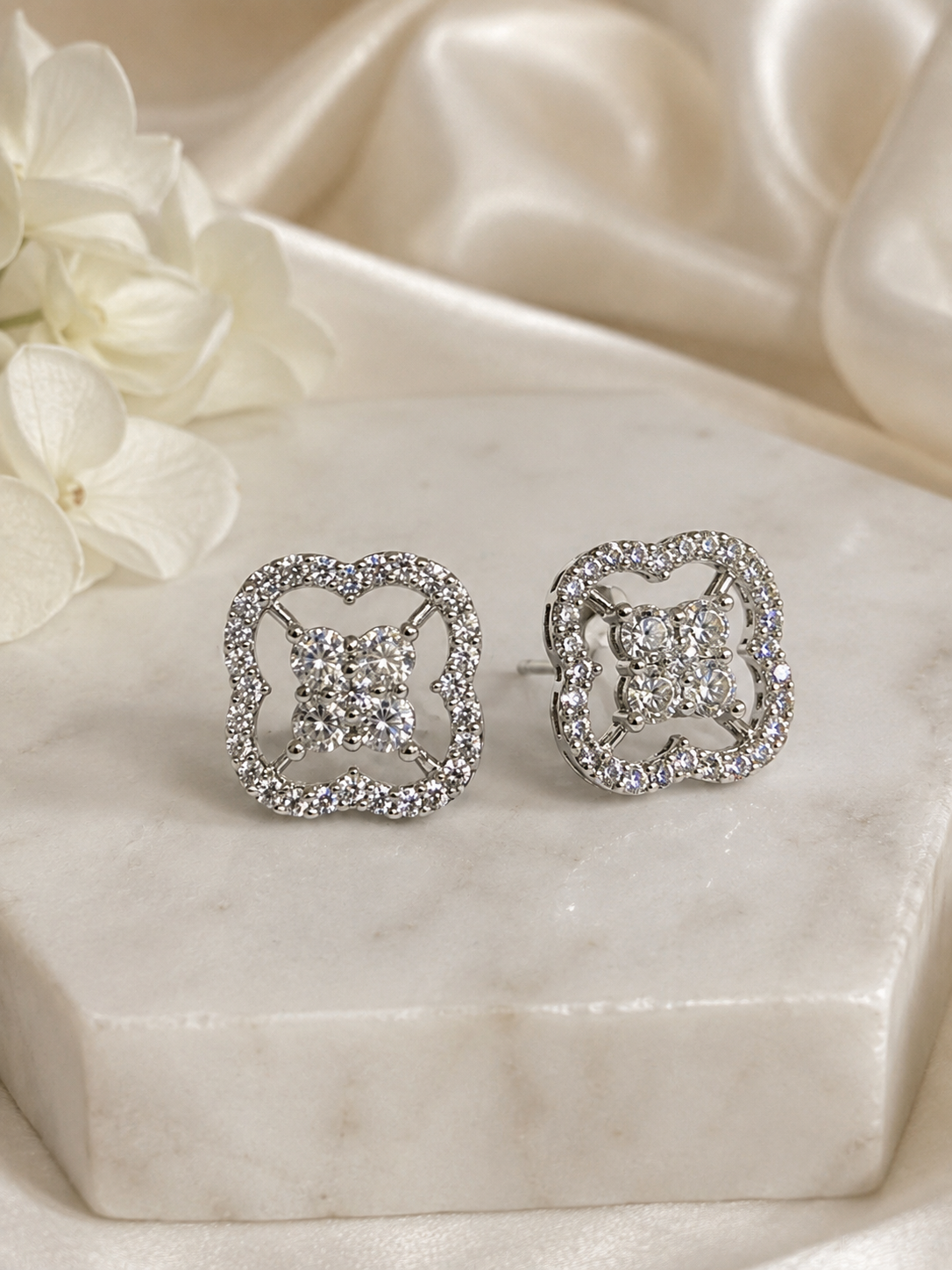 Diamond Rosette Frame Studs