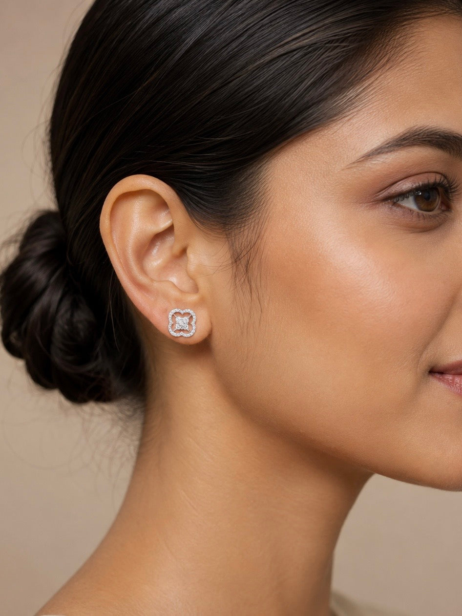 Diamond Rosette Frame Studs