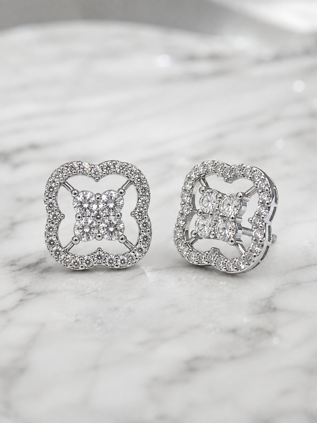 Diamond Rosette Frame Studs