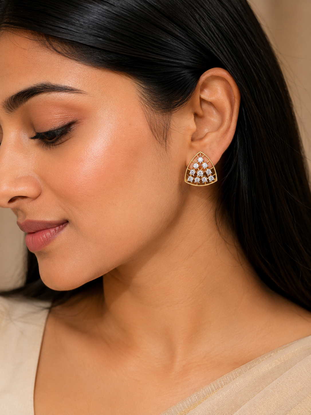 Diamond Trellis Statement Earrings
