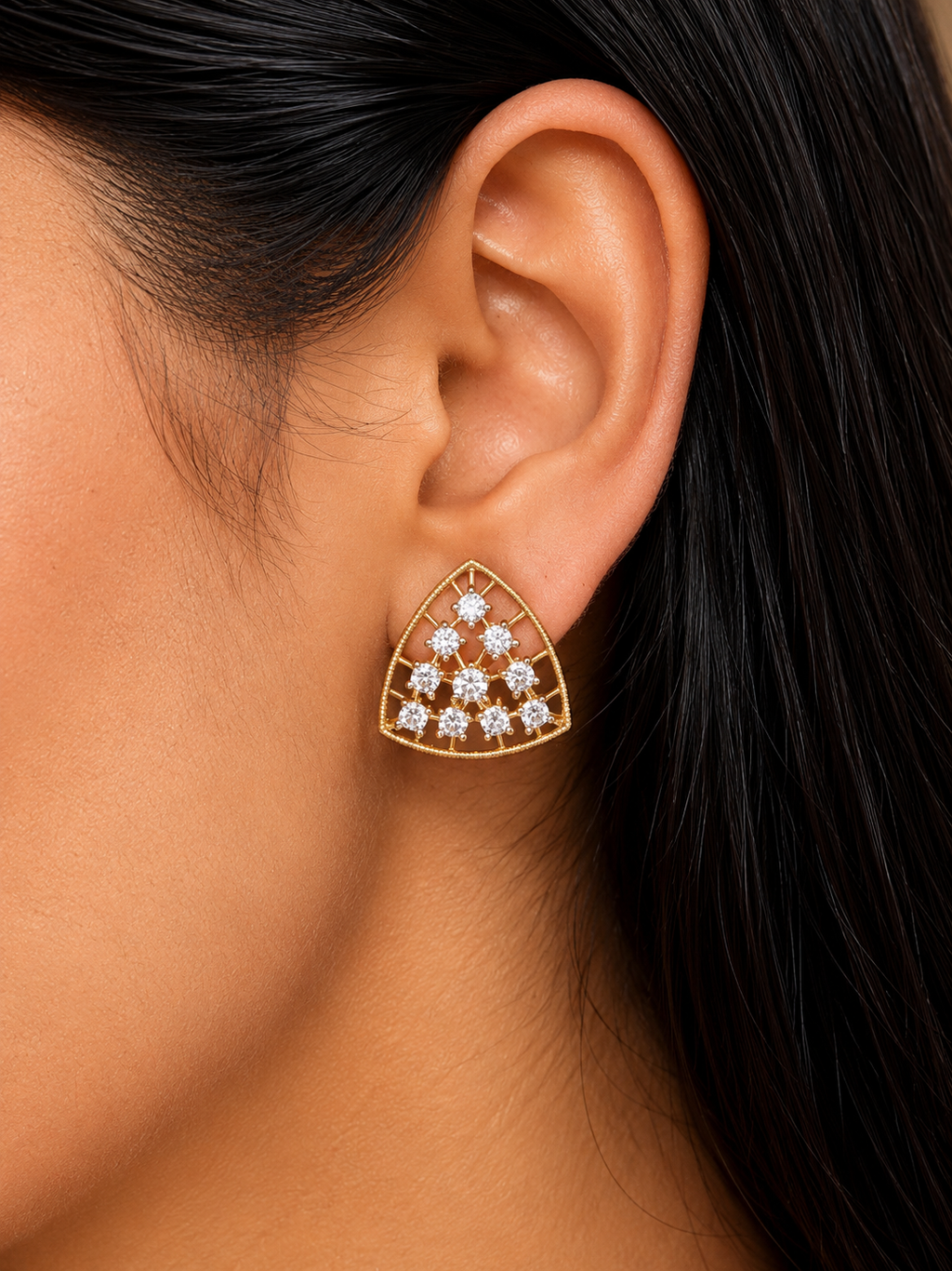 Diamond Trellis Statement Earrings
