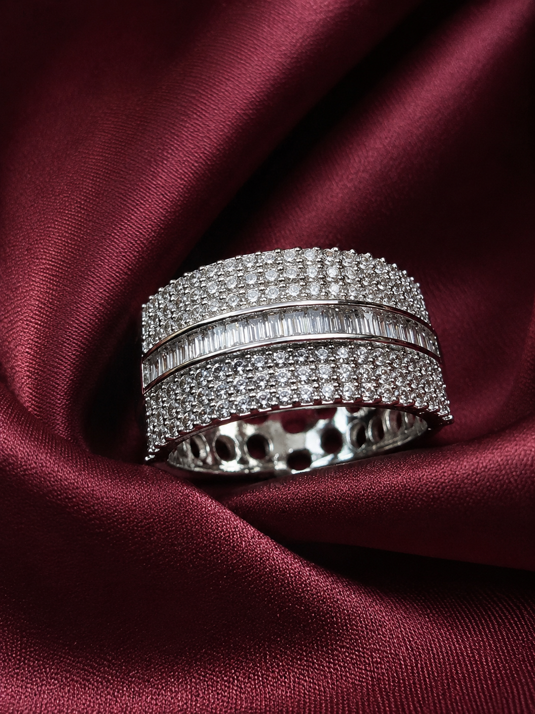 Elara Baguette Statement Band Ring