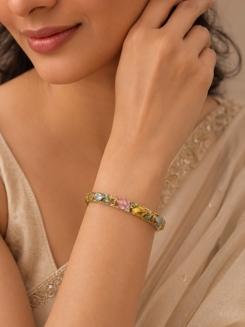 Fiora Tulip Enamel Bangle