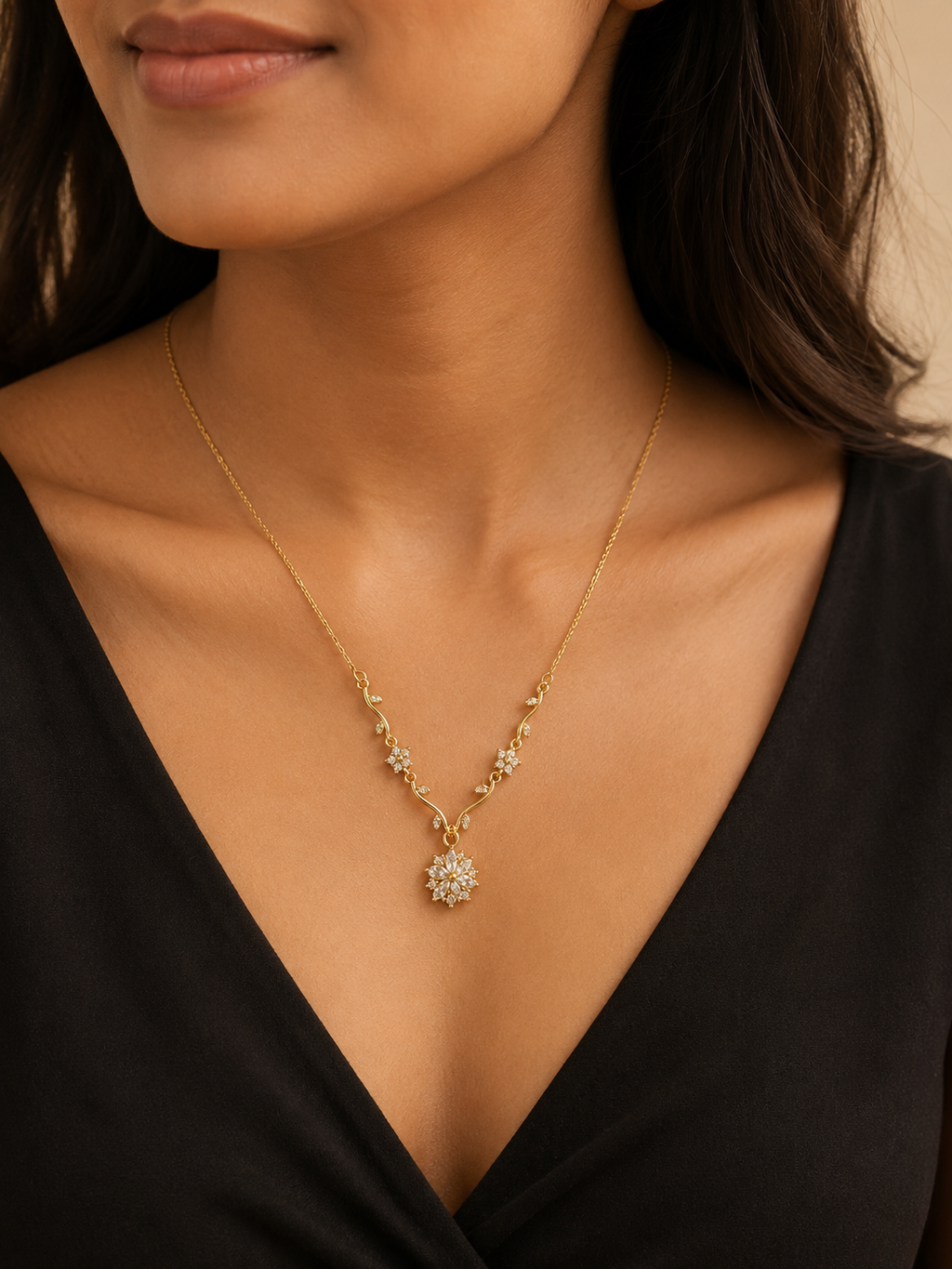 Floral Vine Pendant Necklace