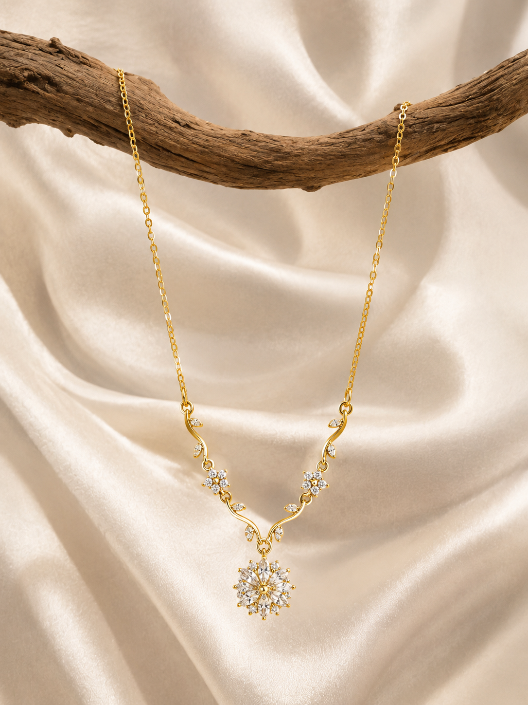 Floral Vine Pendant Necklace
