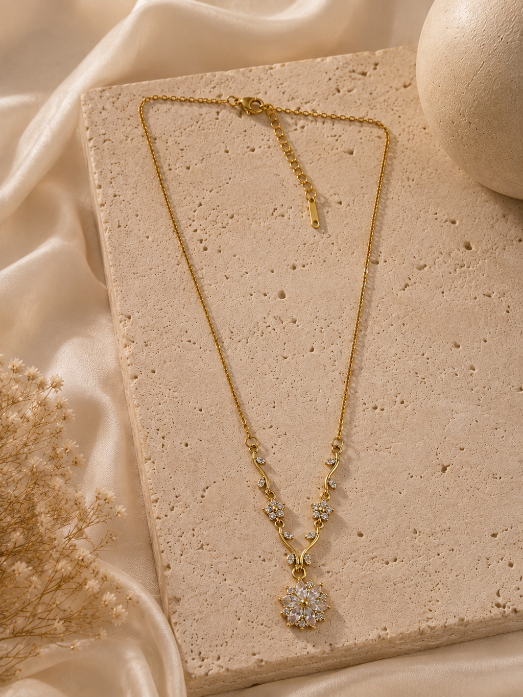 Floral Vine Pendant Necklace