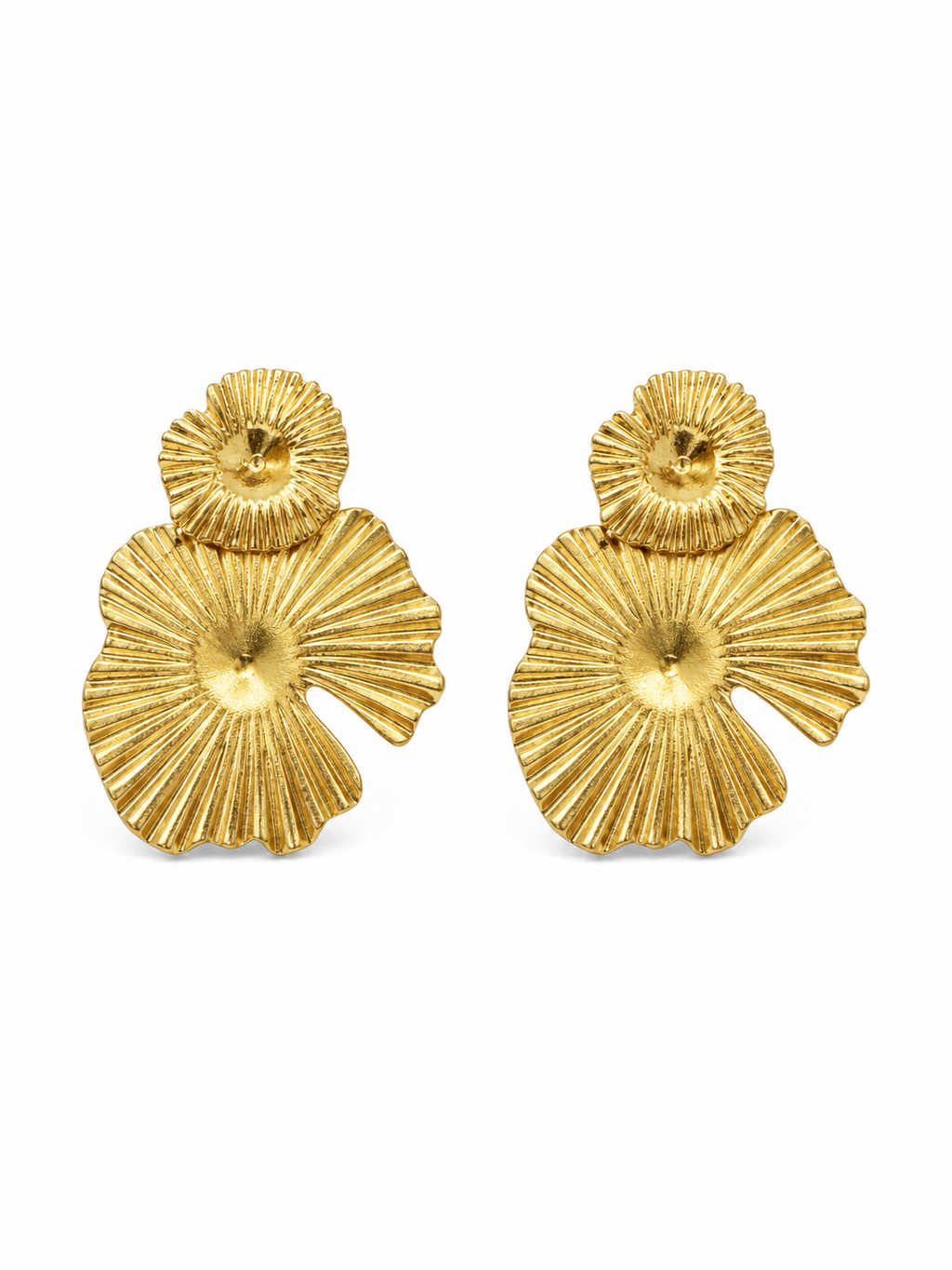 Golden Ripple Stud Earrings