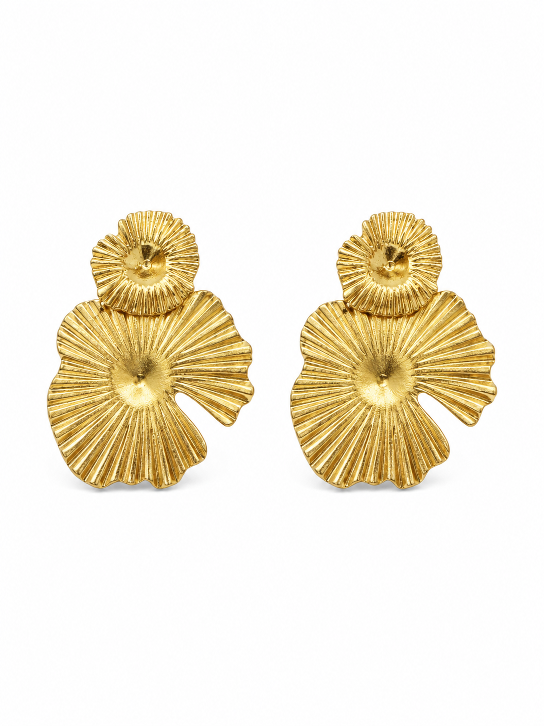 Golden Ripple Stud Earrings