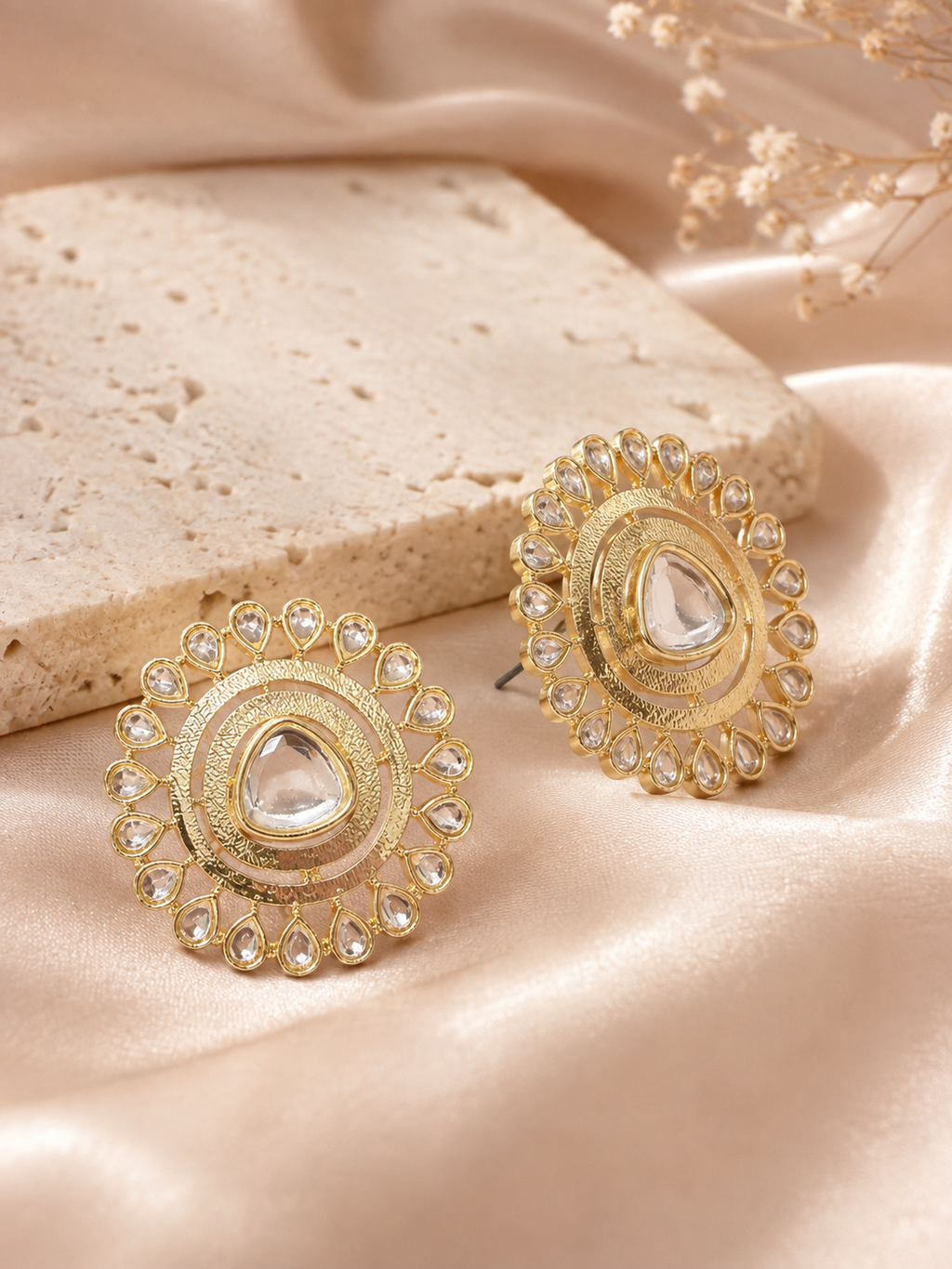 Kundan Mandala Statement Studs