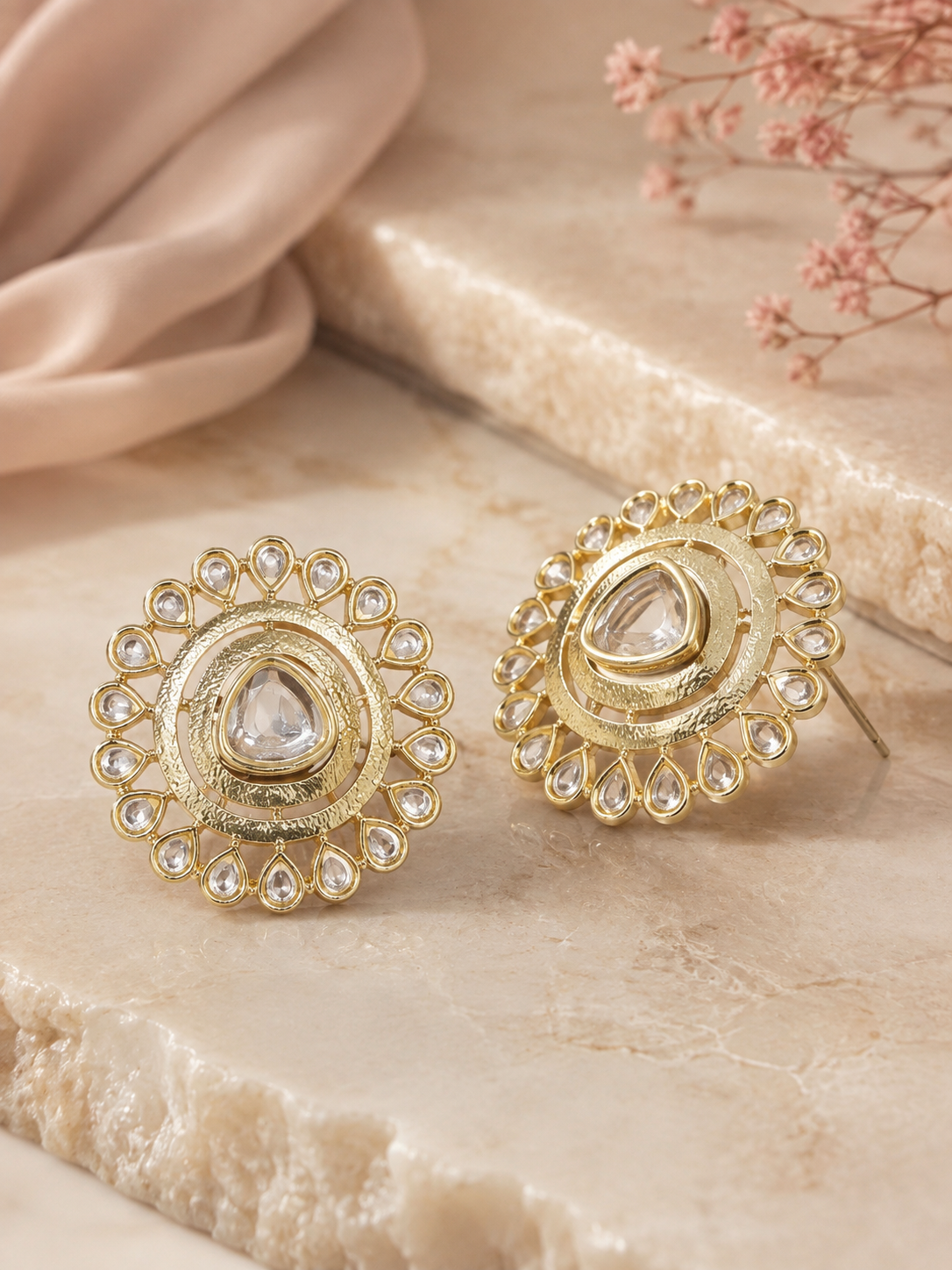 Kundan Mandala Statement Studs
