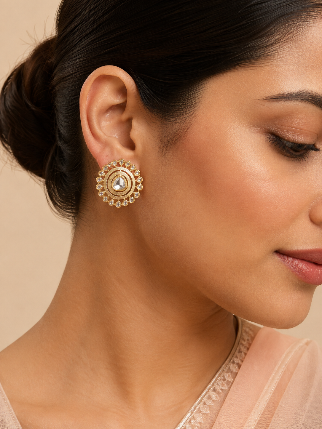 Kundan Mandala Statement Studs