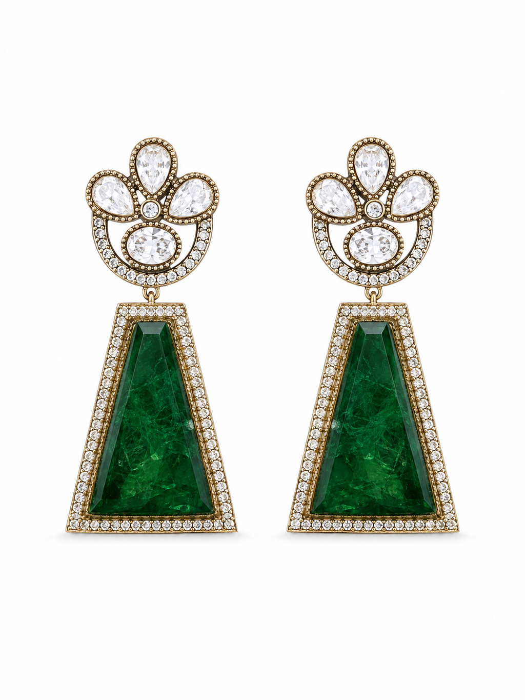 Mehr Green Doublet Drop Earrings