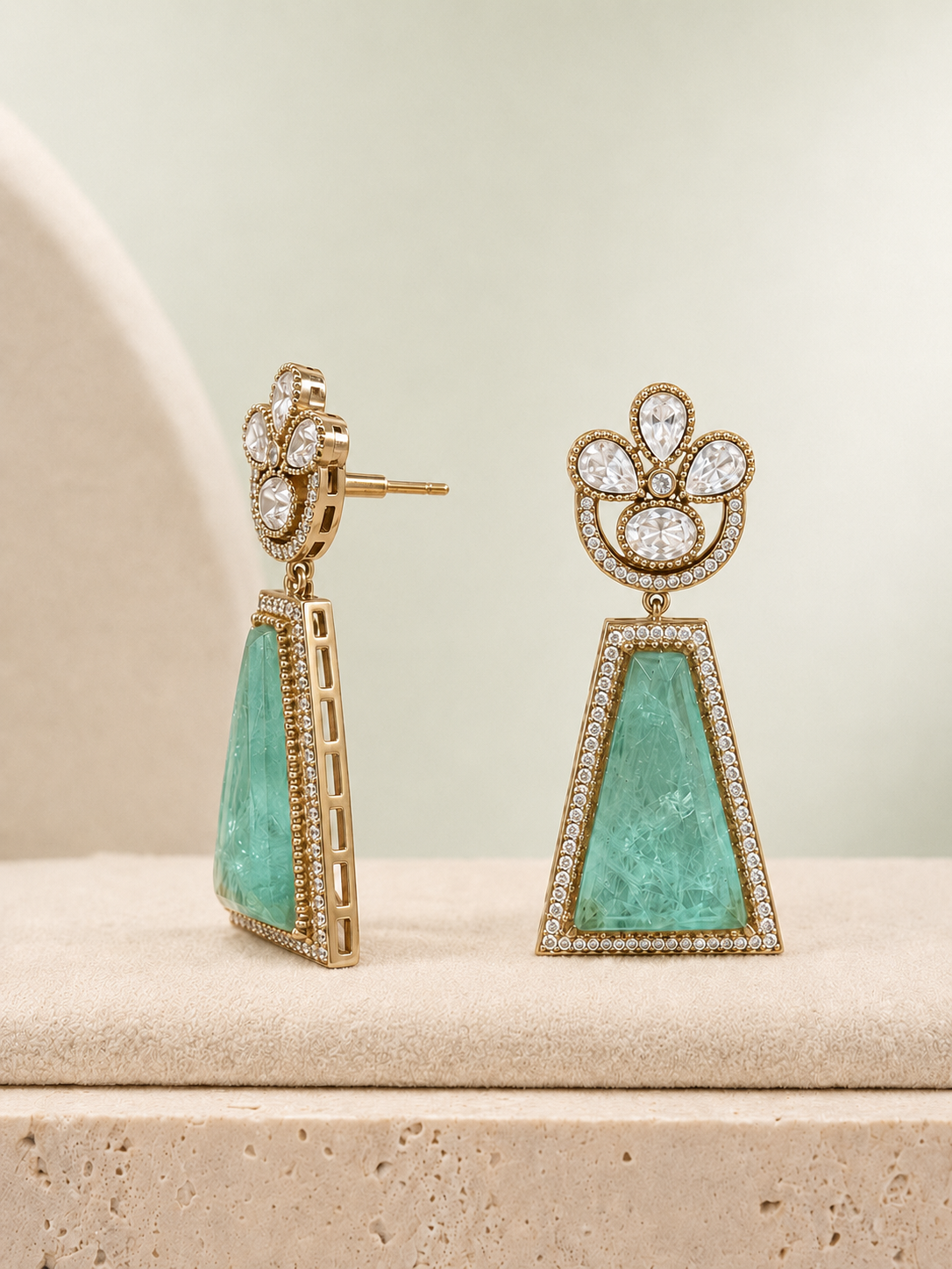 Mehr Mint Doublet Drop Earrings