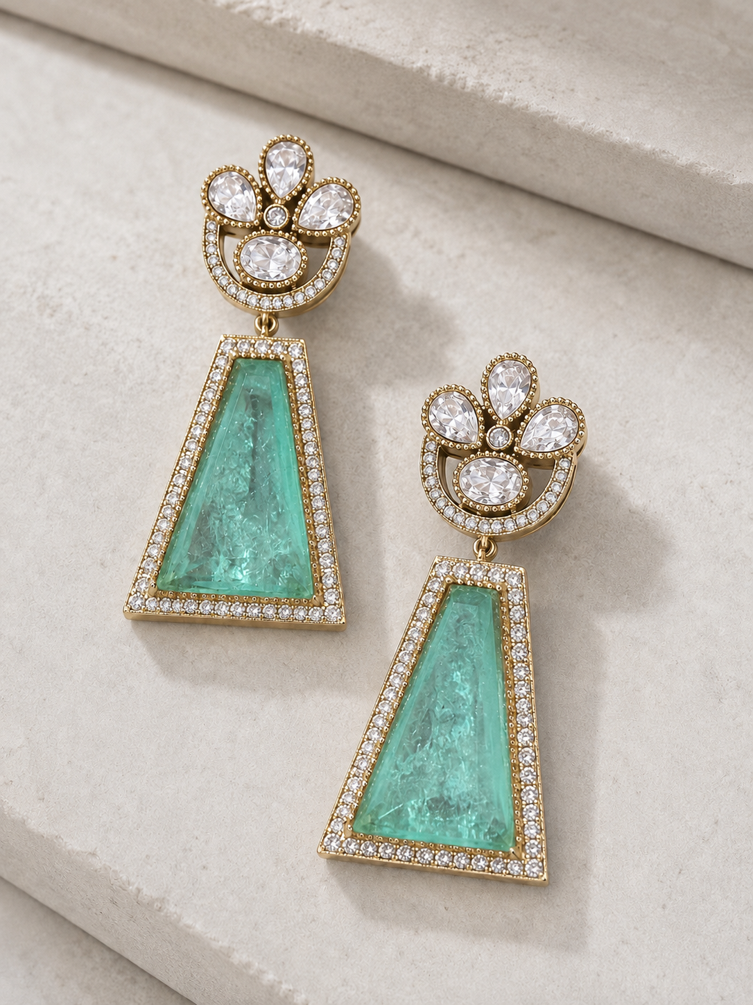 Mehr Mint Doublet Drop Earrings