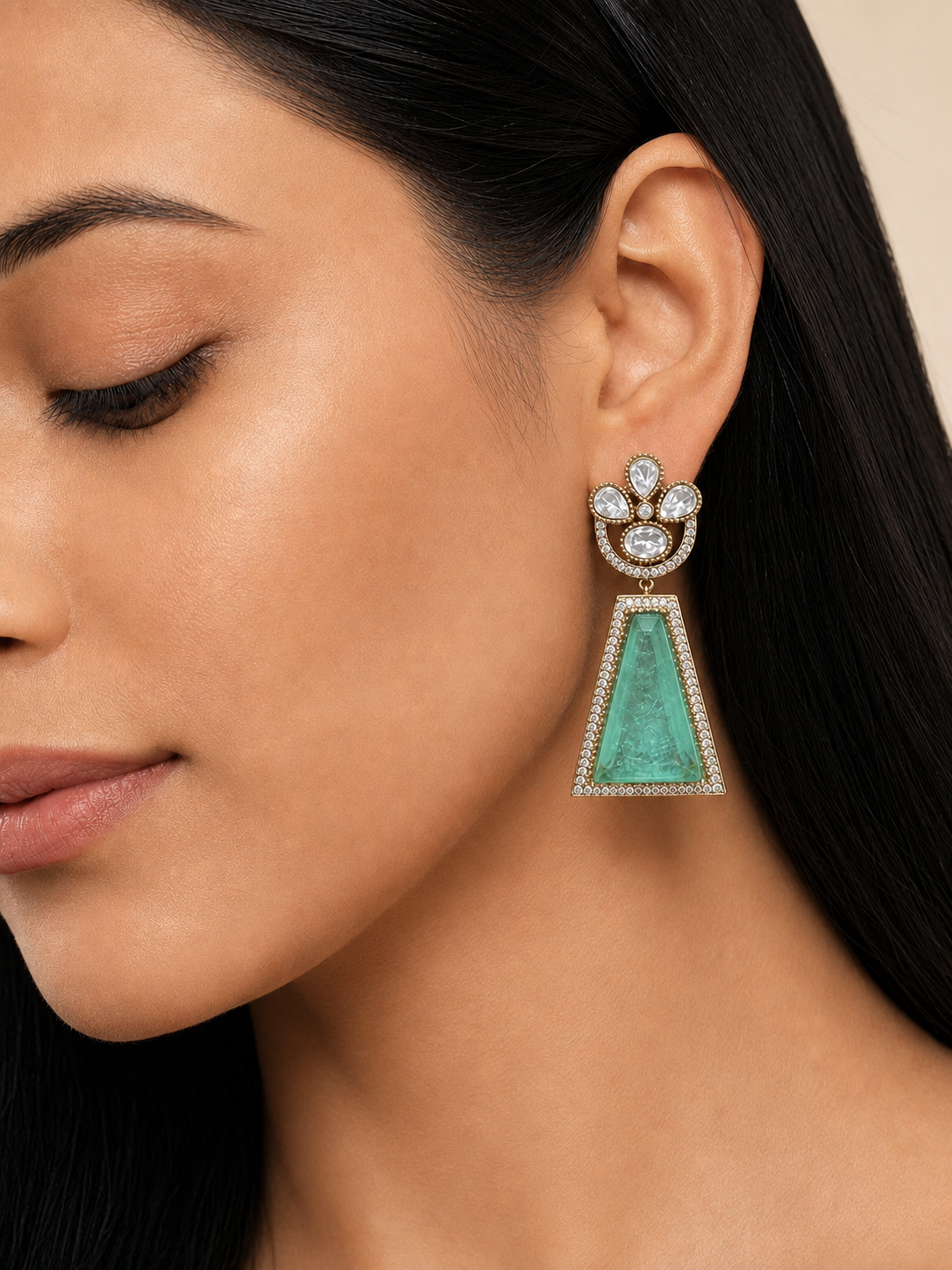 Mehr Mint Doublet Drop Earrings