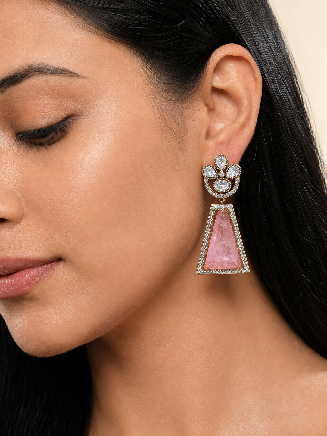 Mehr Pink Doublet Drop Earrings