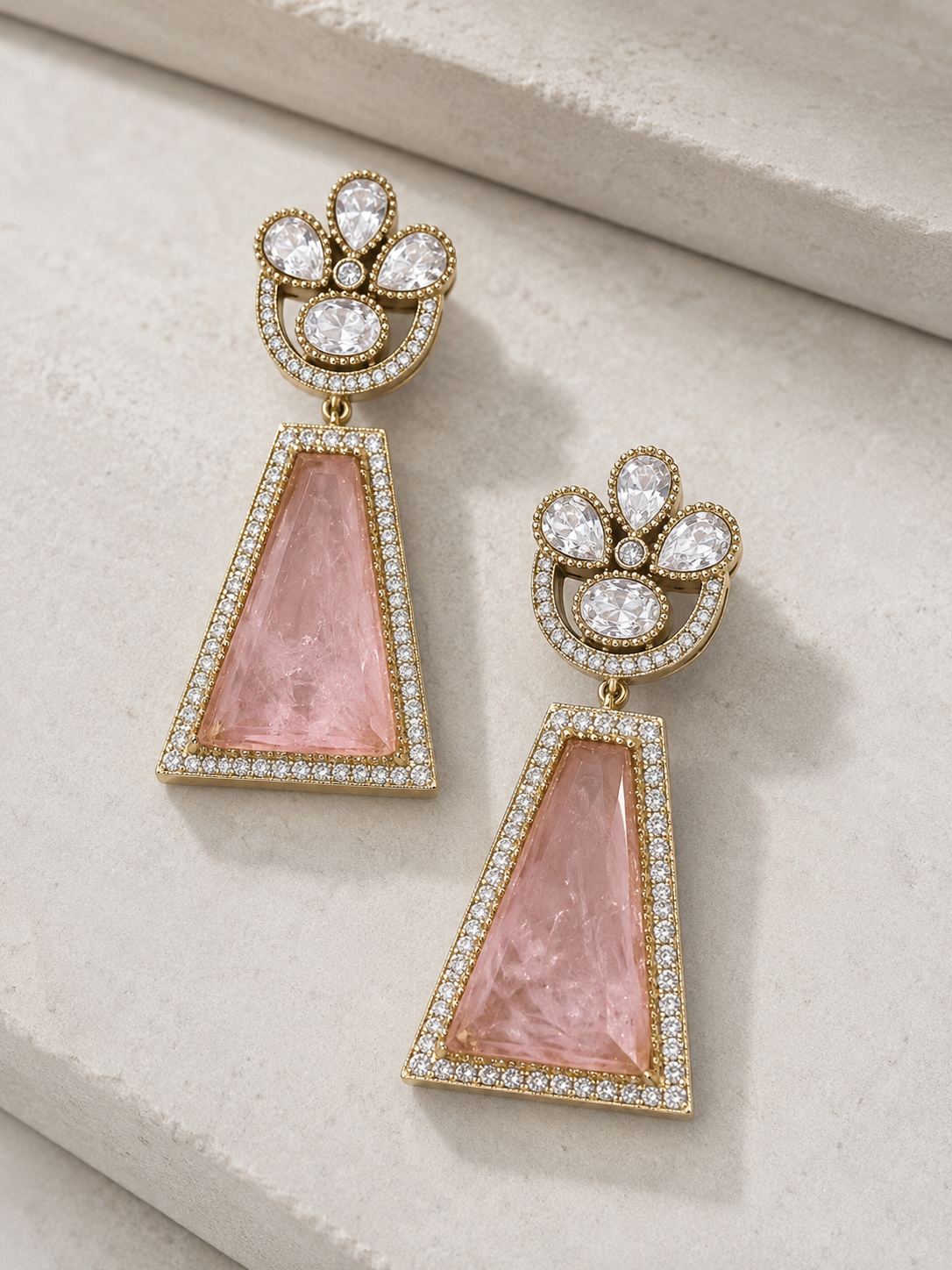 Mehr Pink Doublet Drop Earrings