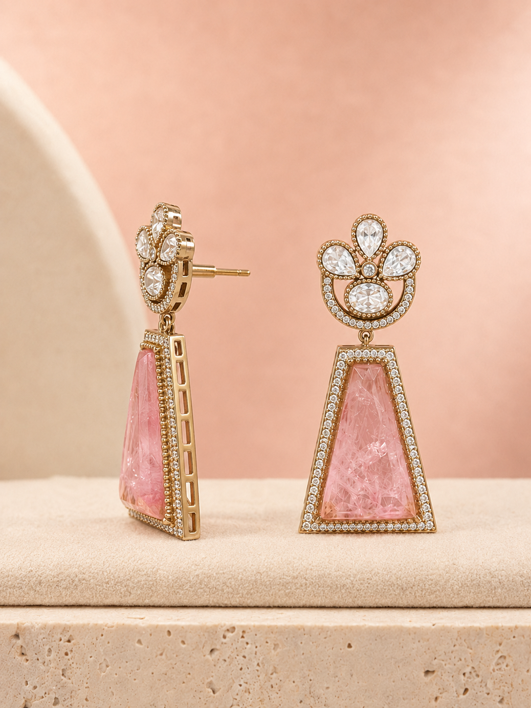 Mehr Pink Doublet Drop Earrings