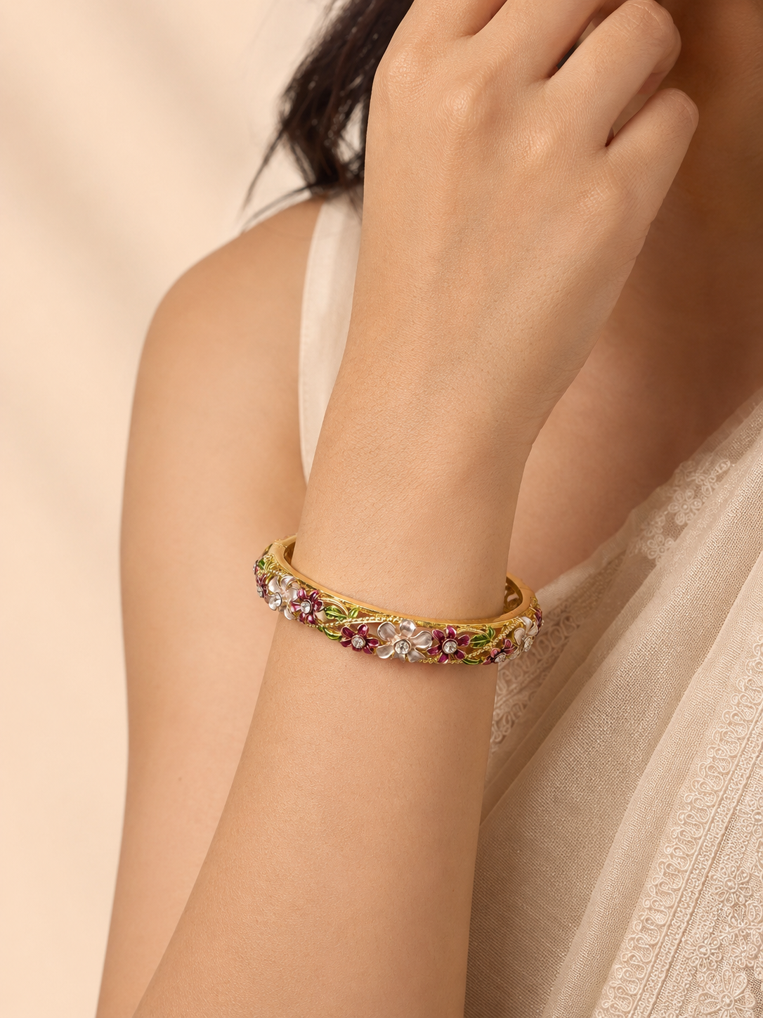 Mirelle Bouquet Enamel Bangle