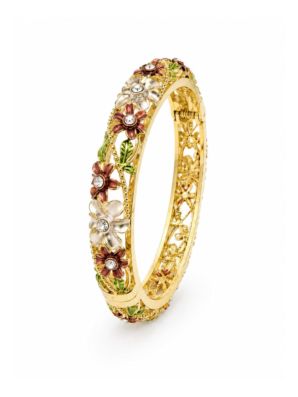 Mocha Blossom Enamel Bangle