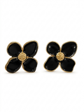 Noir Floral Statement Studs