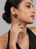 Noir Floral Statement Studs