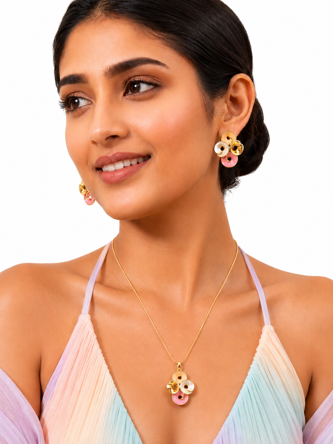 Opaline Orbit Pendant Set