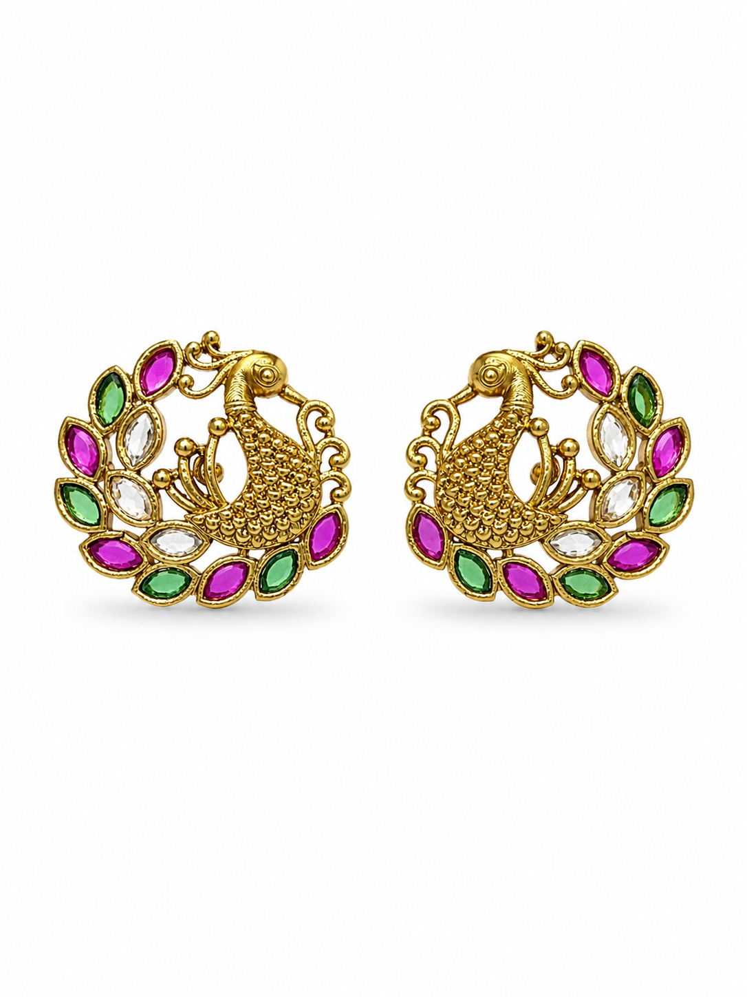 Peacock Laurel Stud Earrings